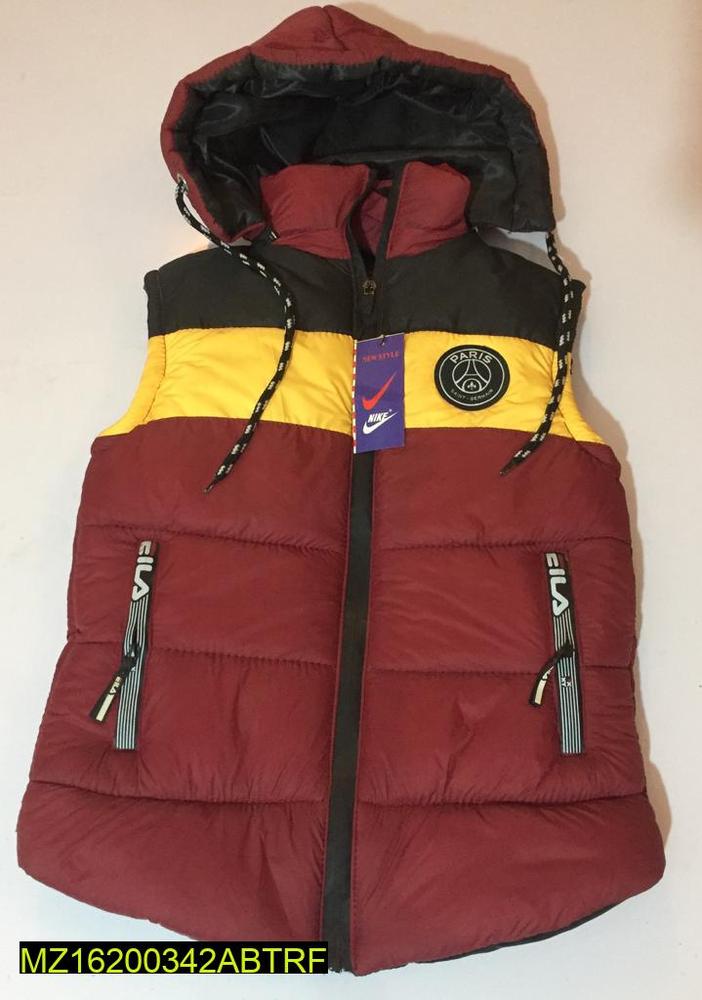 Boy's Quilted Parachute Sleeveless Jacket – Warm Stitched Winter Vest (1 Pc)